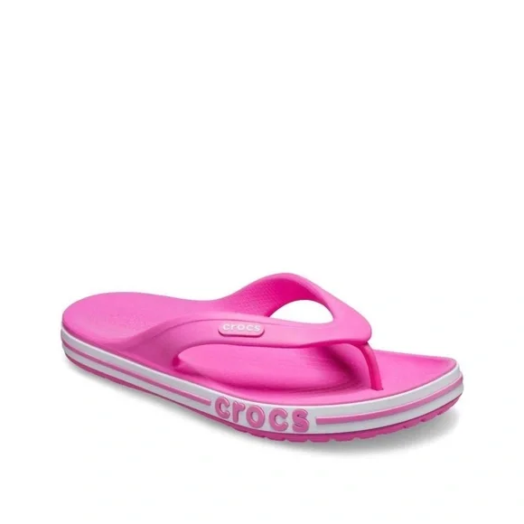 CROCS Hot Pink Foam Flip Sandals - Picture 3 of 5